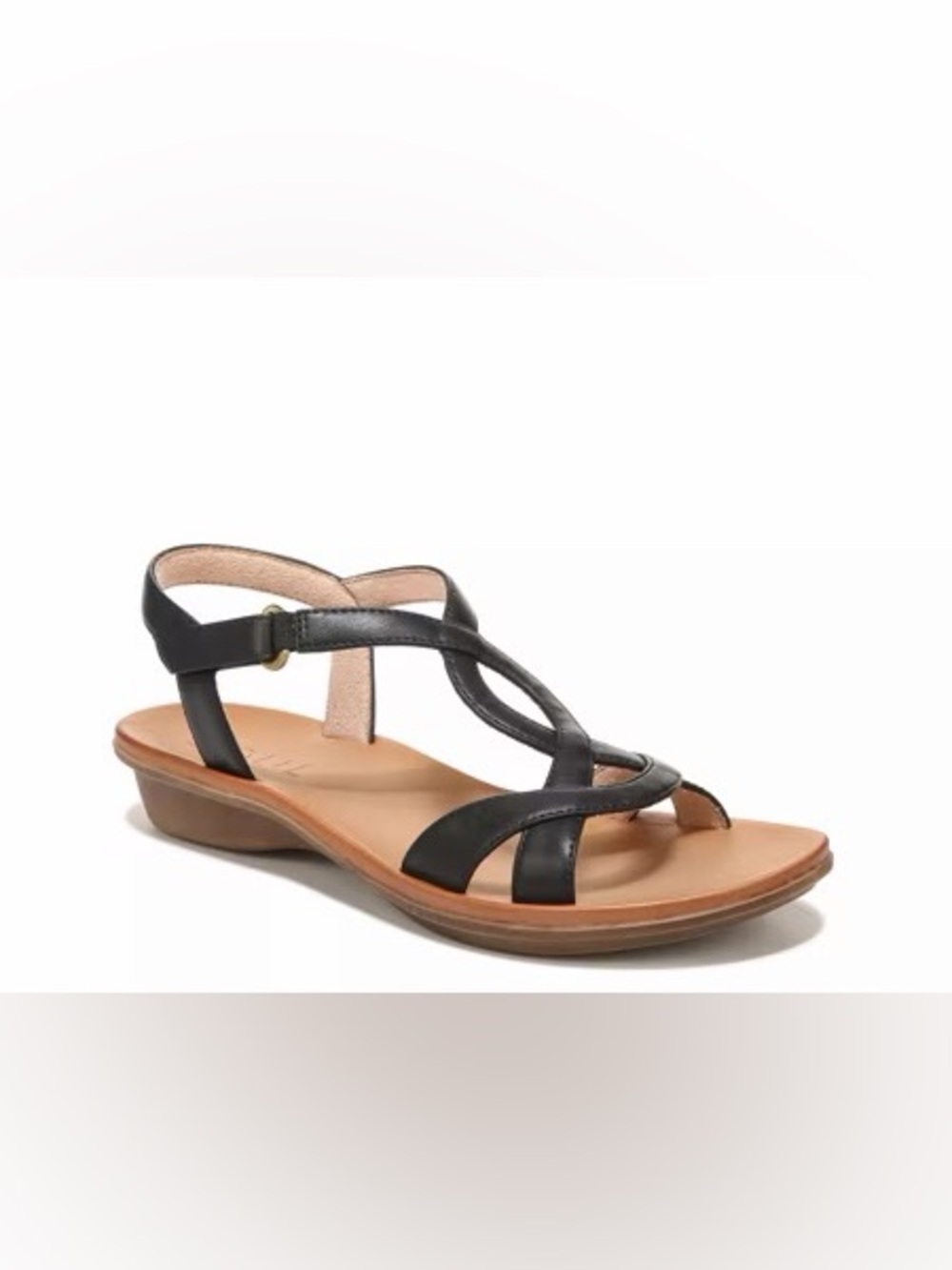 SOUL Naturalizer Solo Black Strappy Wedge Sandals Women’s Size 6.5M